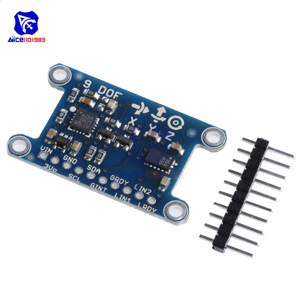 Diymore-Módulo IMU L3GD20 LSM303D de 9 ejes, Sensor giroscopio Digital de aceleración de brújula 9DOF para protocolo Arduino 3-5V IIC/SPI