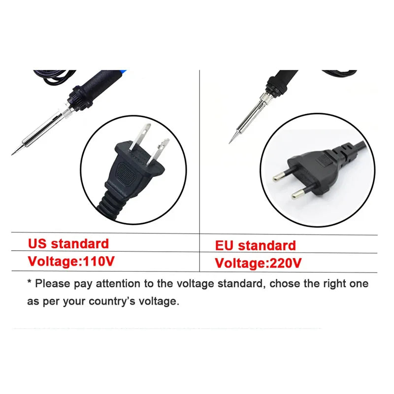 Soldador eléctrico de temperatura ajustable de 60W, estación de Reparación de hierro, puntas de bolígrafo de calor, herramienta de reparación DIY