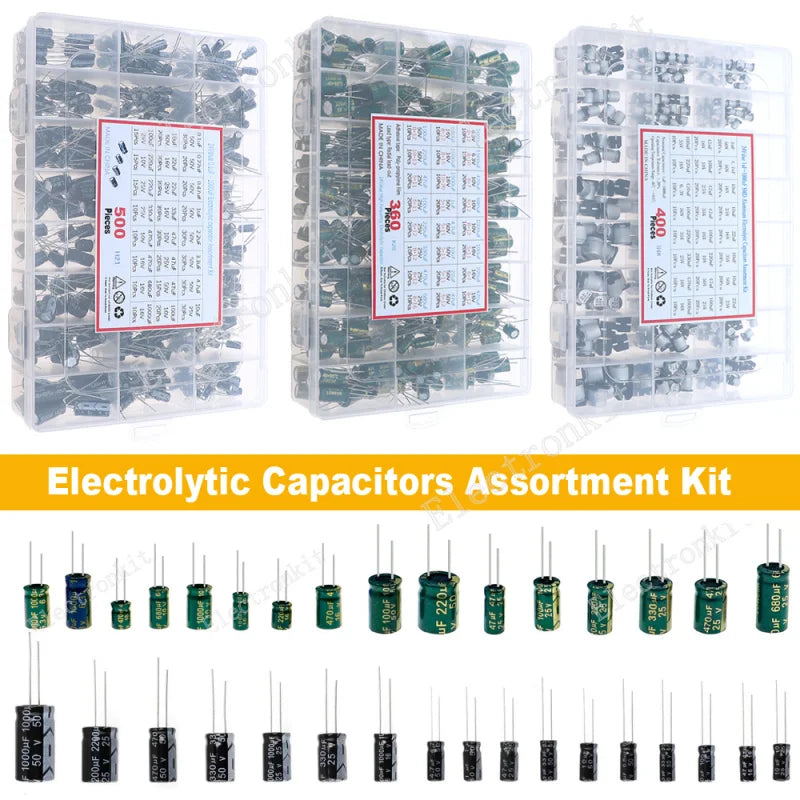 Juego surtido de condensadores electrolíticos de aluminio DIP SMD de 16V 25V 35V 50V 0,1uF a 2200uF