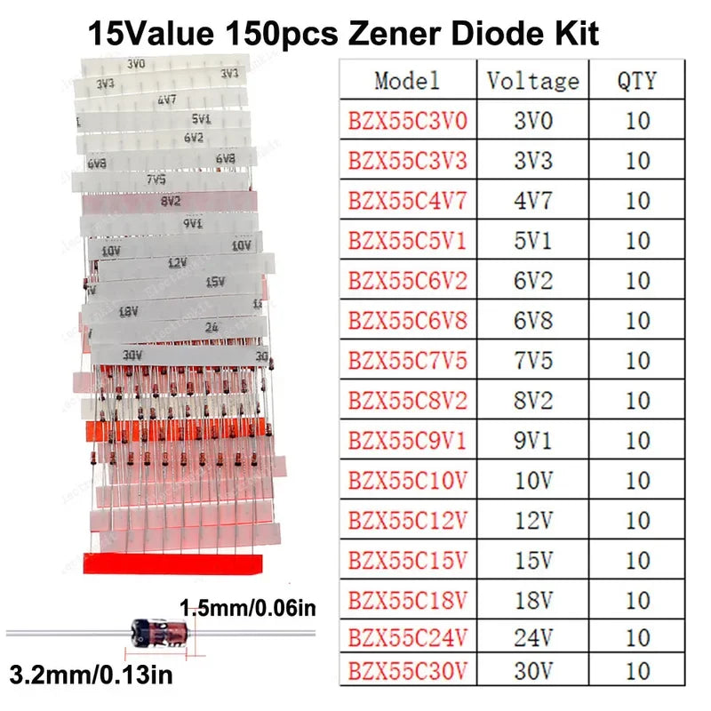 Diodo Zener DIP SMD, diodos de conmutación rápida, Kit surtido de diodos Schottky, conjunto electrónico de mezcla DIY