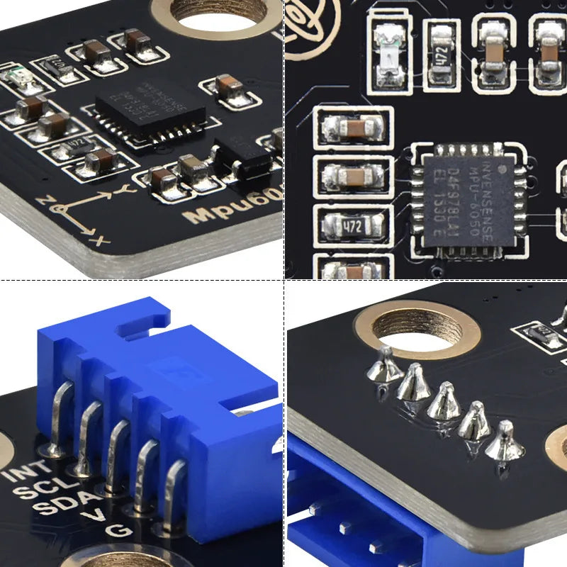 MPU6050 Módulo giroscopio + acelerómetro de 6 ejes, sensor IMU de seguimiento de movimiento 3D con interfaz I2C, compatible con Arduino