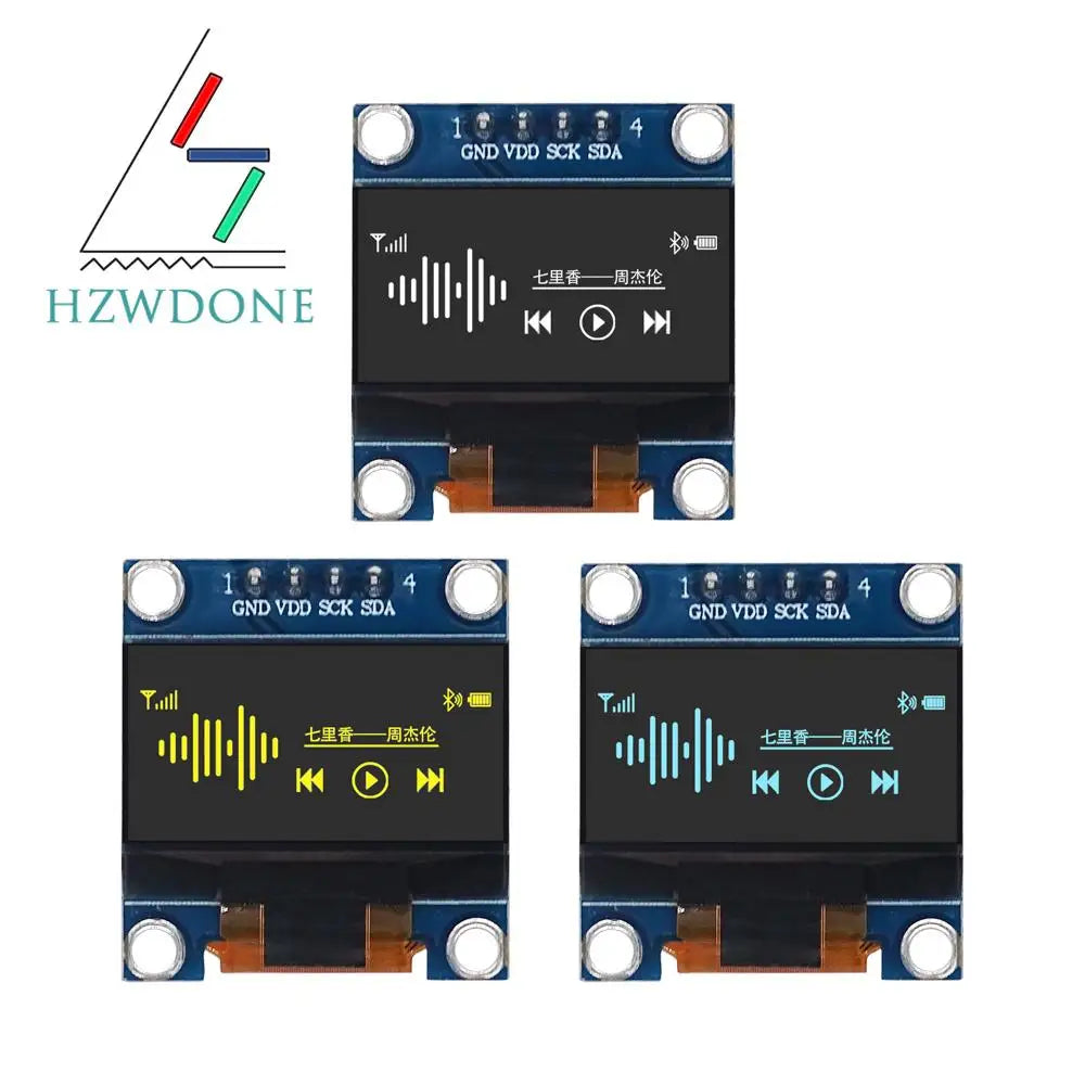 Módulo de pantalla OLED SSD1306 I2C IIC SPI Serial 128X64 LCD, 4 pines, Amarillo, Azul blanco, para Arduino (cabezales de pines soldados), 0,96 pulgadas
