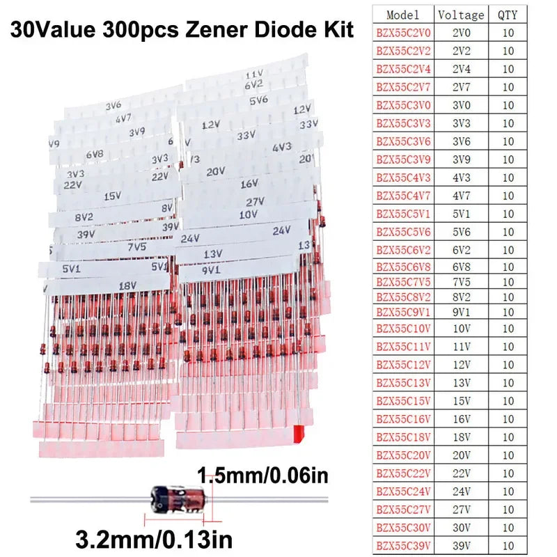 Diodo Zener DIP SMD, diodos de conmutación rápida, Kit surtido de diodos Schottky, conjunto electrónico de mezcla DIY