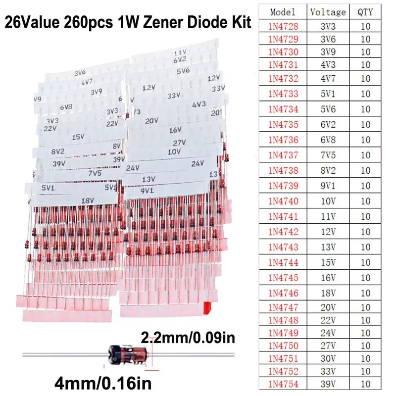 Diodo Zener DIP SMD, diodos de conmutación rápida, Kit surtido de diodos Schottky, conjunto electrónico de mezcla DIY