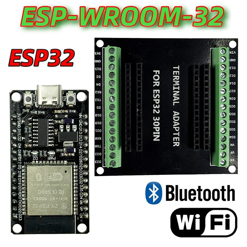 Placa de desarrollo ESP32 WiFi + módulo Bluetooth consumo de energía ultrabajo Nodo de doble núcleo MCU-32S ESP32-WROOM-32D 32U placa de 30 pines