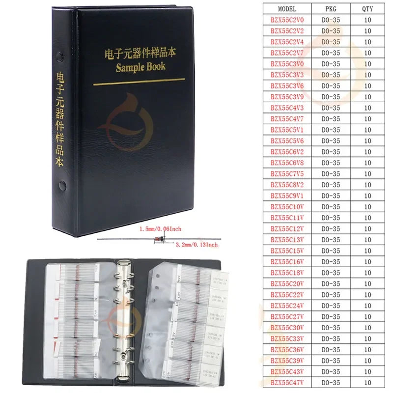 Diodo Zener DIP SMD, diodos de conmutación rápida, Kit surtido de diodos Schottky, conjunto electrónico de mezcla DIY